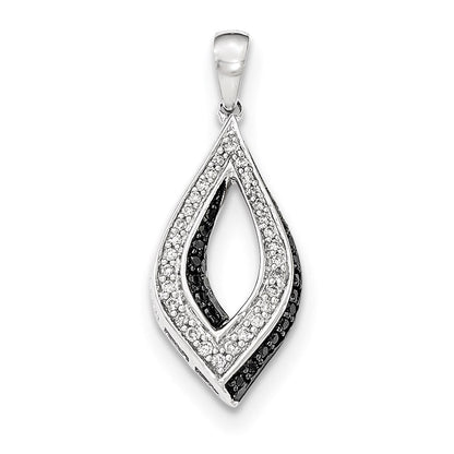 14K Weißgold Schwarz-Weiß Echtdiamant-Anhänger