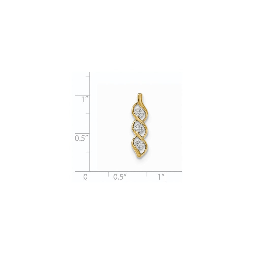 14K Gold Diamant-Kettenanhänger, poliert