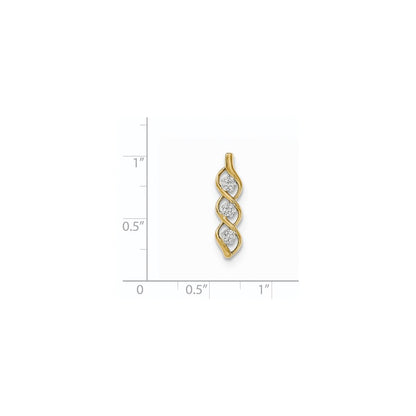 14K Gold Diamant-Kettenanhänger, poliert