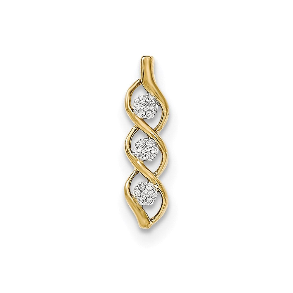 14K Gold Diamant-Kettenanhänger, poliert