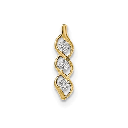 14K Gold Diamant-Kettenanhänger, poliert