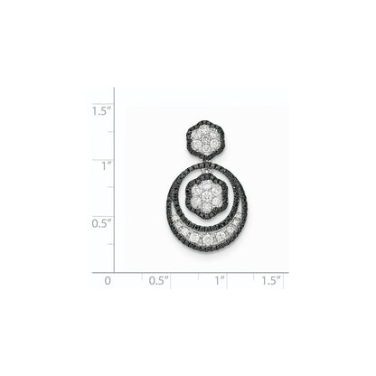 Anhänger aus 14K Weißgold mit schwarzen und weißen echten Diamanten