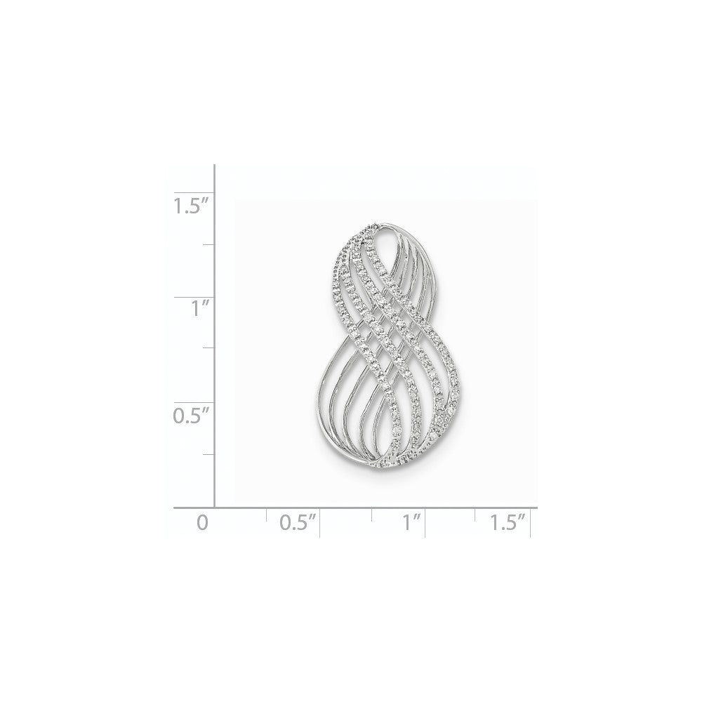 14K Weißgold Unendlichkeitssymbol-Gleitanhänger mit echten Diamanten, offen