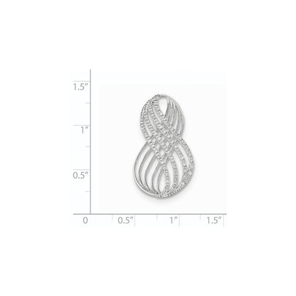 14K Weißgold Unendlichkeitssymbol-Gleitanhänger mit echten Diamanten, offen