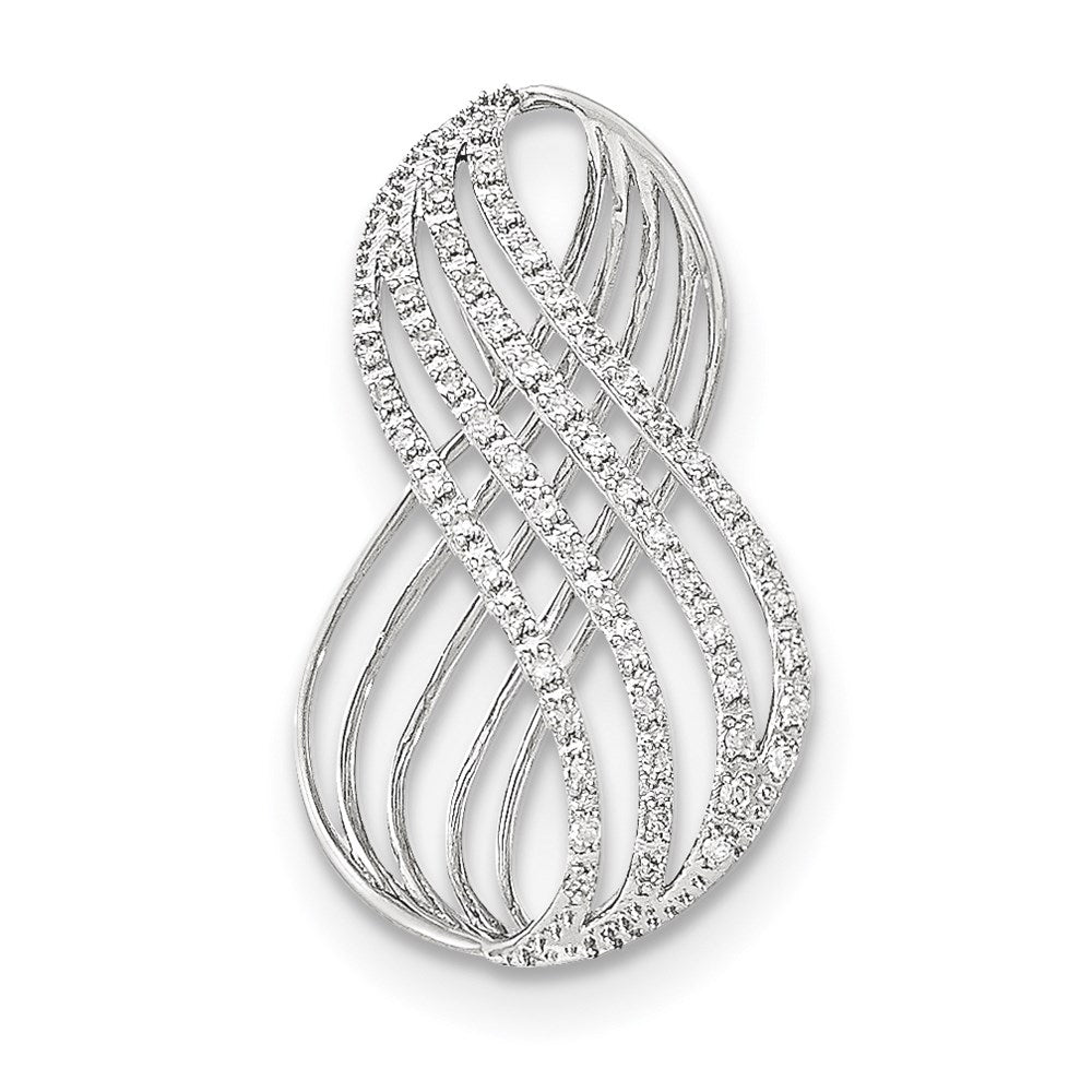 14K Weißgold Unendlichkeitssymbol-Gleitanhänger mit echten Diamanten, offen