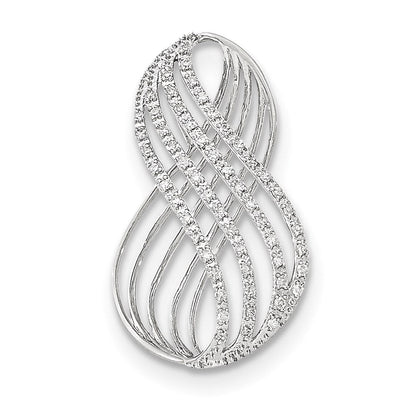 14K Weißgold Unendlichkeitssymbol-Gleitanhänger mit echten Diamanten, offen
