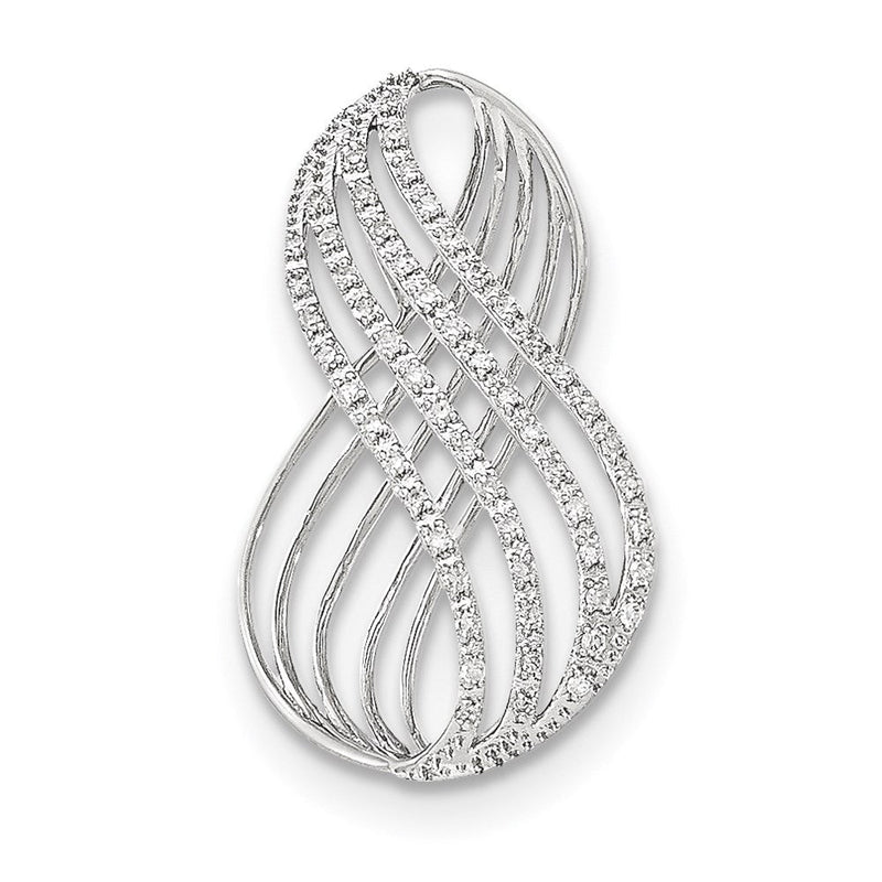 14K Weißgold Unendlichkeitssymbol-Gleitanhänger mit echten Diamanten, offen