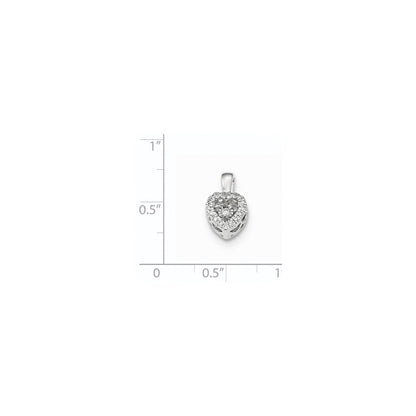 14K Weißgold Herz-Anhänger mit lebhaften echten Diamanten