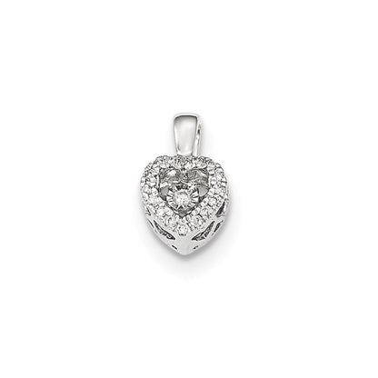 14K Weißgold Herz-Anhänger mit lebhaften echten Diamanten