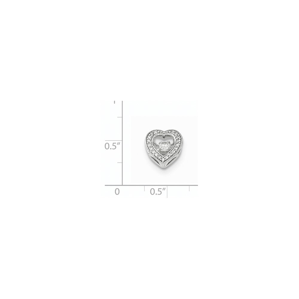 14K Weißgold Herz-Gleitanhänger mit funkelndem echten Diamant