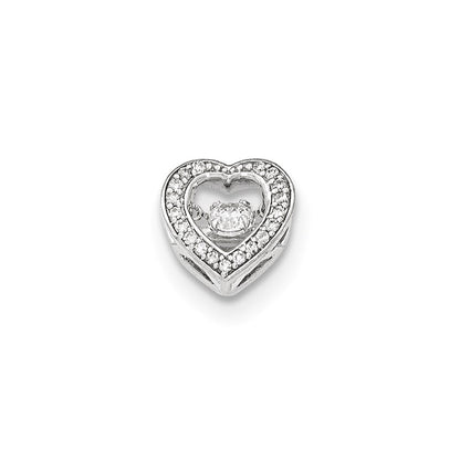 14K Weißgold Herz-Gleitanhänger mit funkelndem echten Diamant