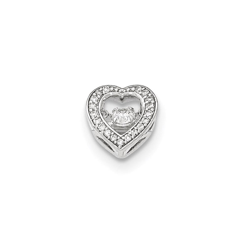 14K Weißgold Herz-Gleitanhänger mit funkelndem echten Diamant