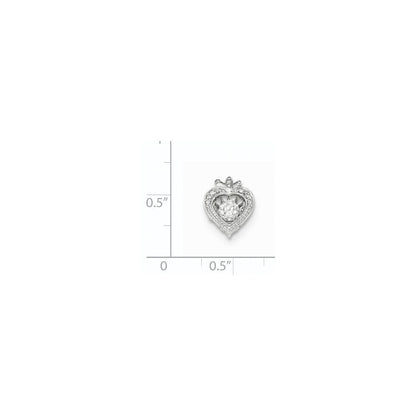 14 K Weißgold Herz-Anhänger mit echten Diamanten