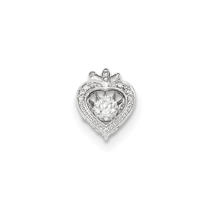 14 K Weißgold Herz-Anhänger mit echten Diamanten