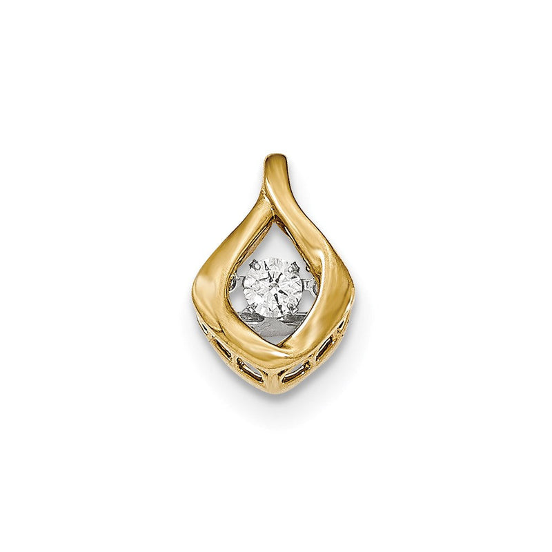 14K Gelbgold Lebendiger Echter Diamant-Anhänger