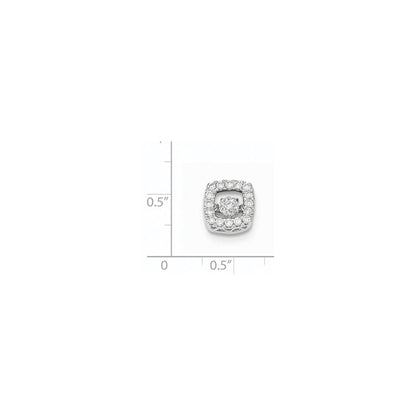 14K Weißgold Gleitanhänger mit lebendigem echten Diamanten