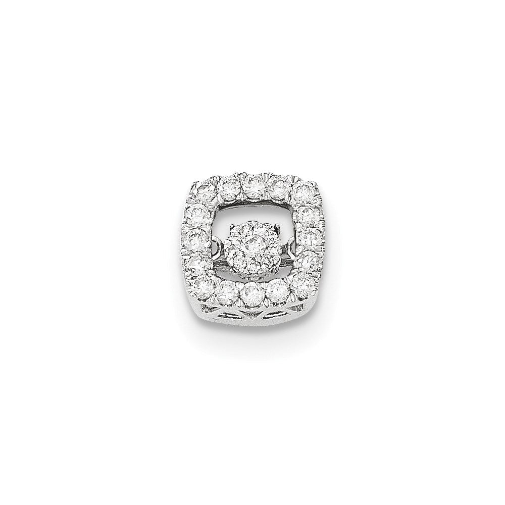 14K Weißgold Gleitanhänger mit lebendigem echten Diamanten