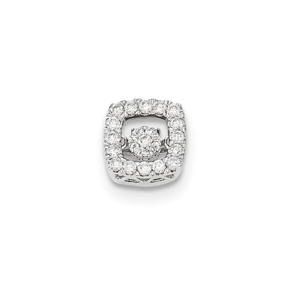 14K Weißgold Gleitanhänger mit lebendigem echten Diamanten