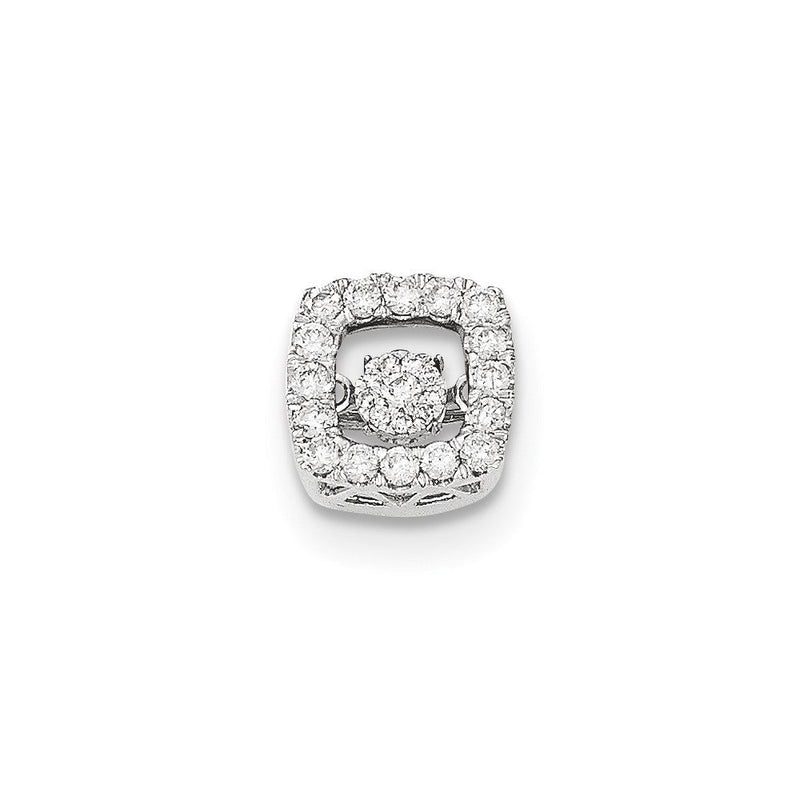 14K Weißgold Gleitanhänger mit lebendigem echten Diamanten
