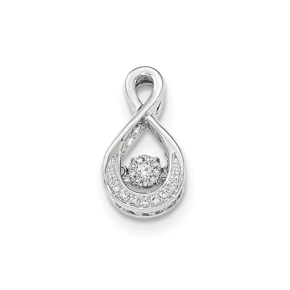 14K Weißgold Gleitanhänger mit lebendigen echten Diamanten
