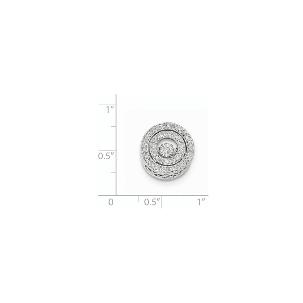14K Weißgold Gleitanhänger mit funkelnden echten Diamanten