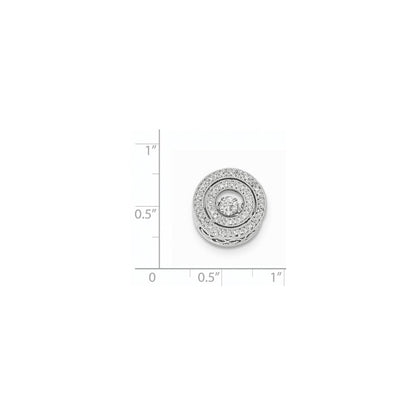14K Weißgold Gleitanhänger mit funkelnden echten Diamanten