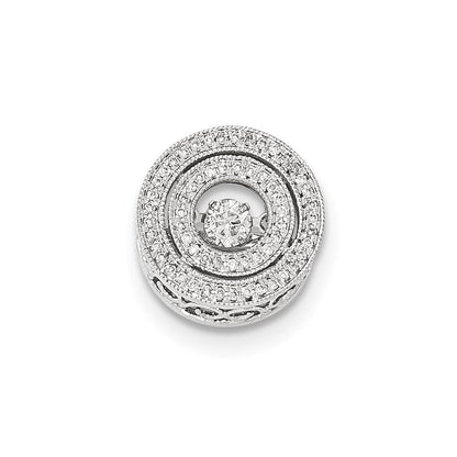 14K Weißgold Gleitanhänger mit funkelnden echten Diamanten