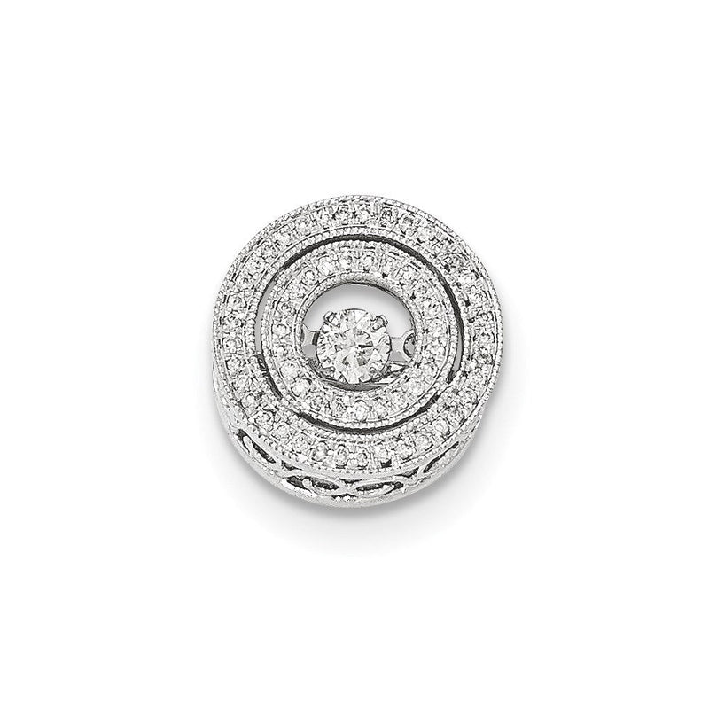14K Weißgold Gleitanhänger mit funkelnden echten Diamanten
