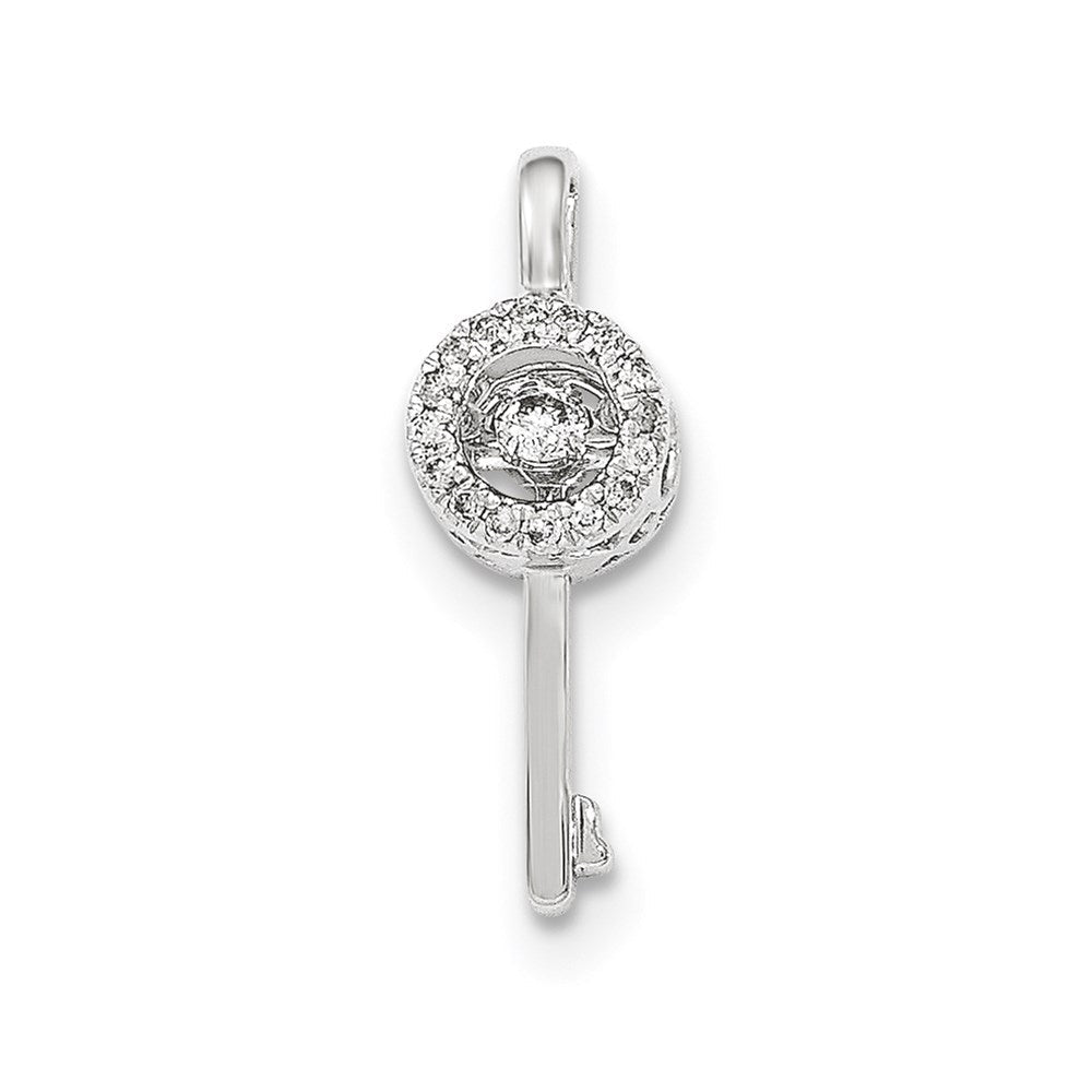 14K Weißgold Schlüsselanhänger-Gleitanhänger mit strahlenden echten Diamanten