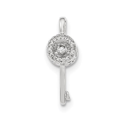 14K Weißgold Schlüsselanhänger-Gleitanhänger mit strahlenden echten Diamanten