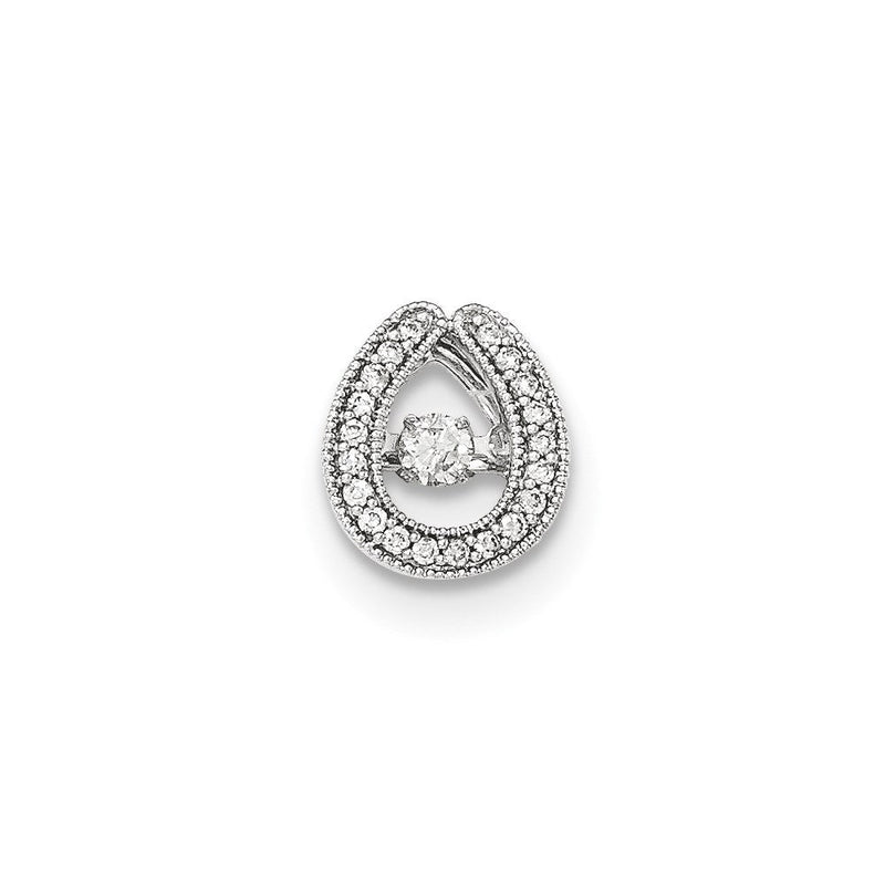 14K Weißgold Anhänger mit funkelnden Diamanten zum Aufschieben