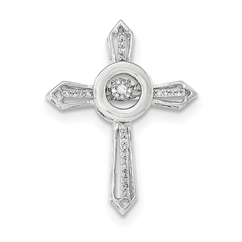 14K Weißgold Kreuz-Anhänger „Vibrant“ mit Diamant