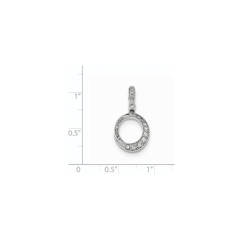 14K Weißgold Anhänger mit polierten echten Diamanten