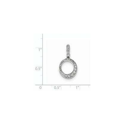 14K Weißgold Anhänger mit polierten echten Diamanten