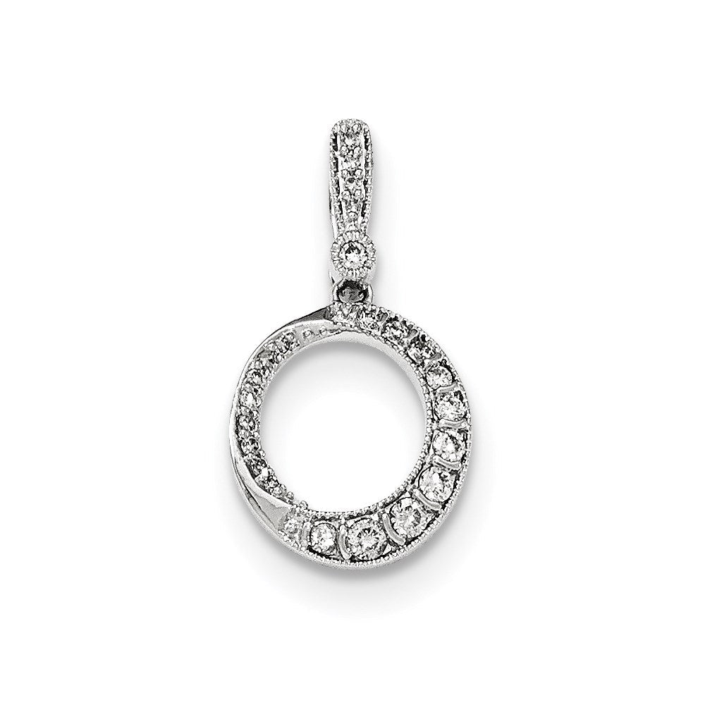 14K Weißgold Anhänger mit polierten echten Diamanten