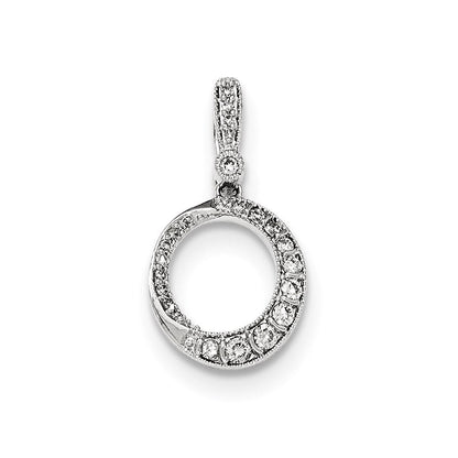 14K Weißgold Anhänger mit polierten echten Diamanten
