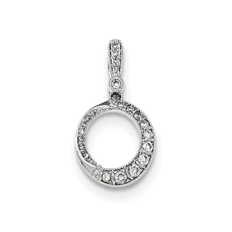 14K Weißgold Anhänger mit polierten echten Diamanten