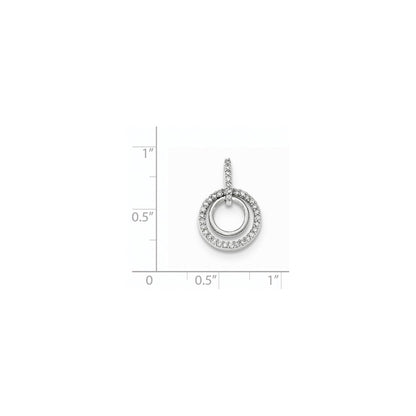 14 Karat Weißgold Anhänger mit echten Diamanten, Dangle-Design