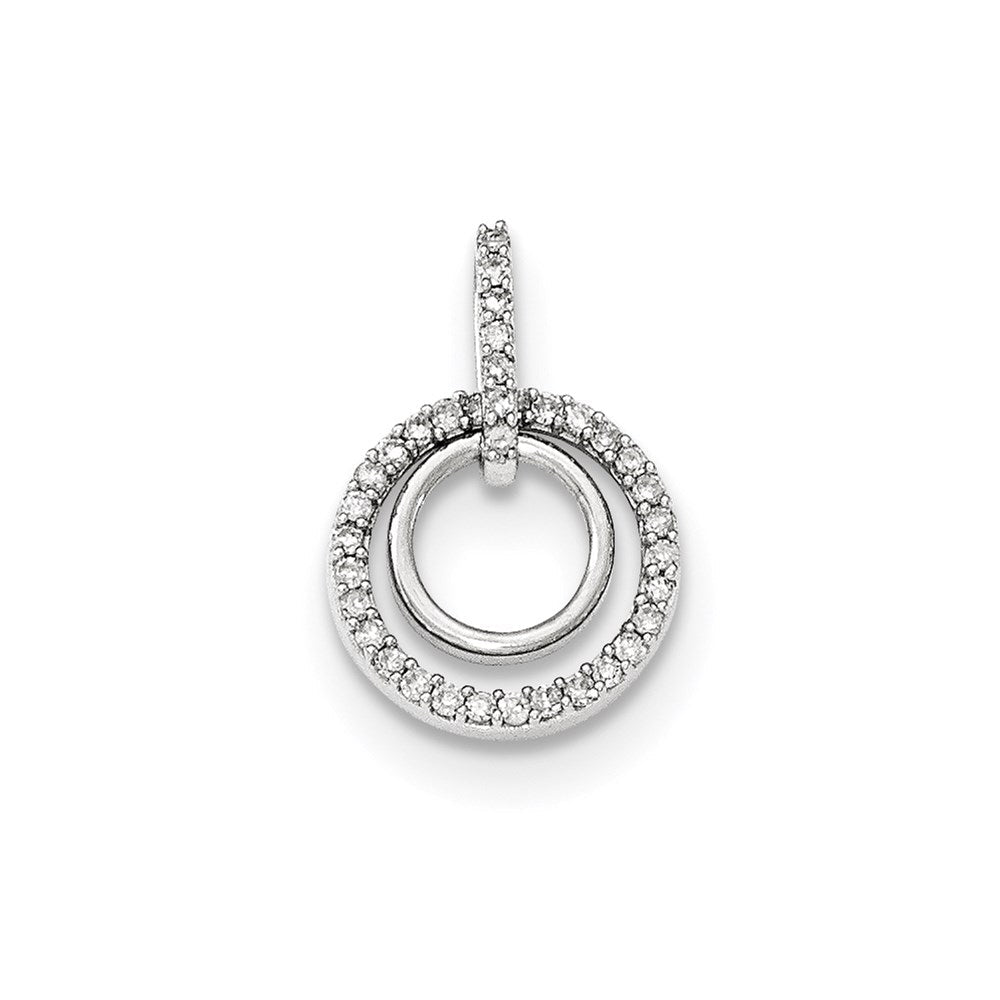 14 Karat Weißgold Anhänger mit echten Diamanten, Dangle-Design