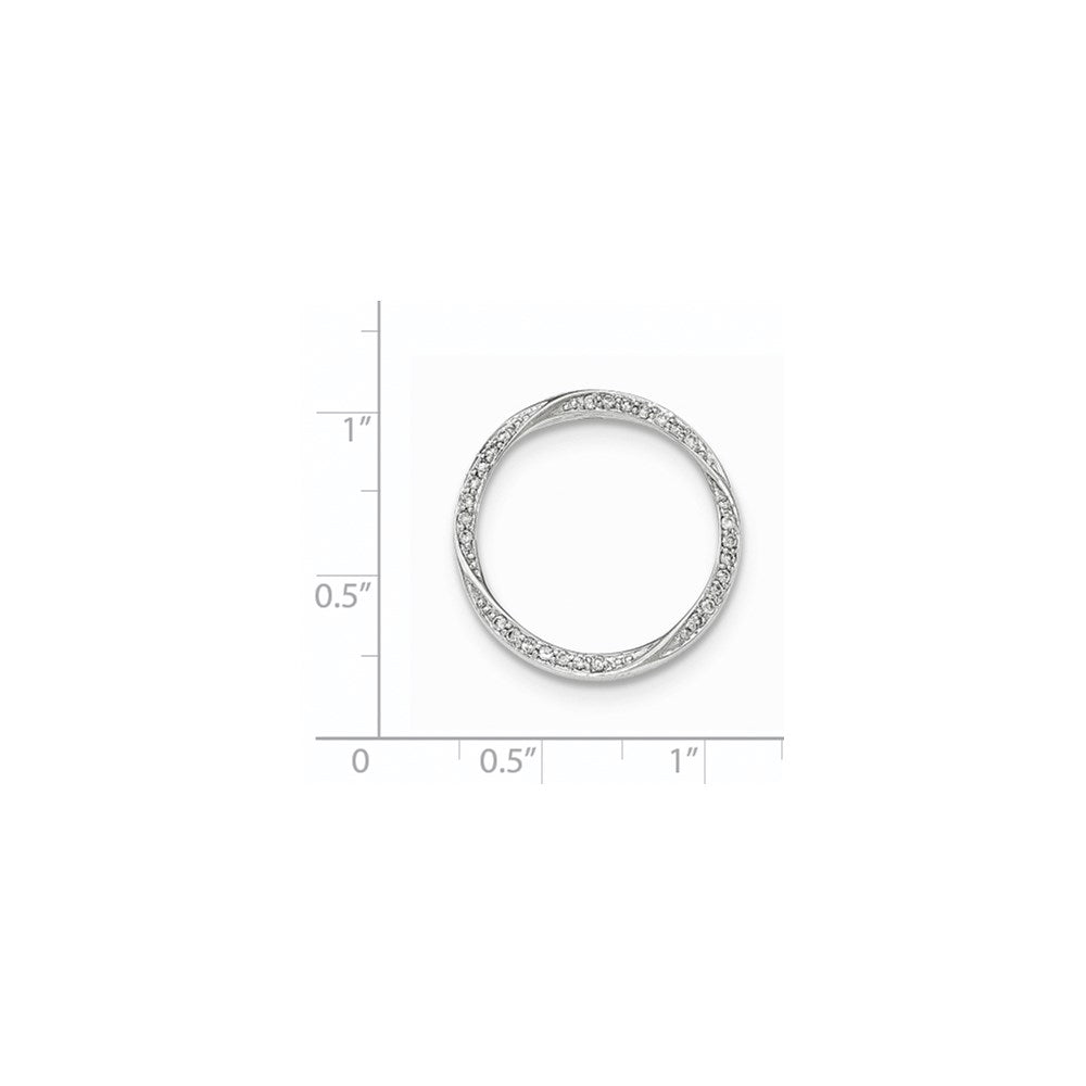 14K Weißgold Anhänger mit echten Diamanten im Eternity-Design