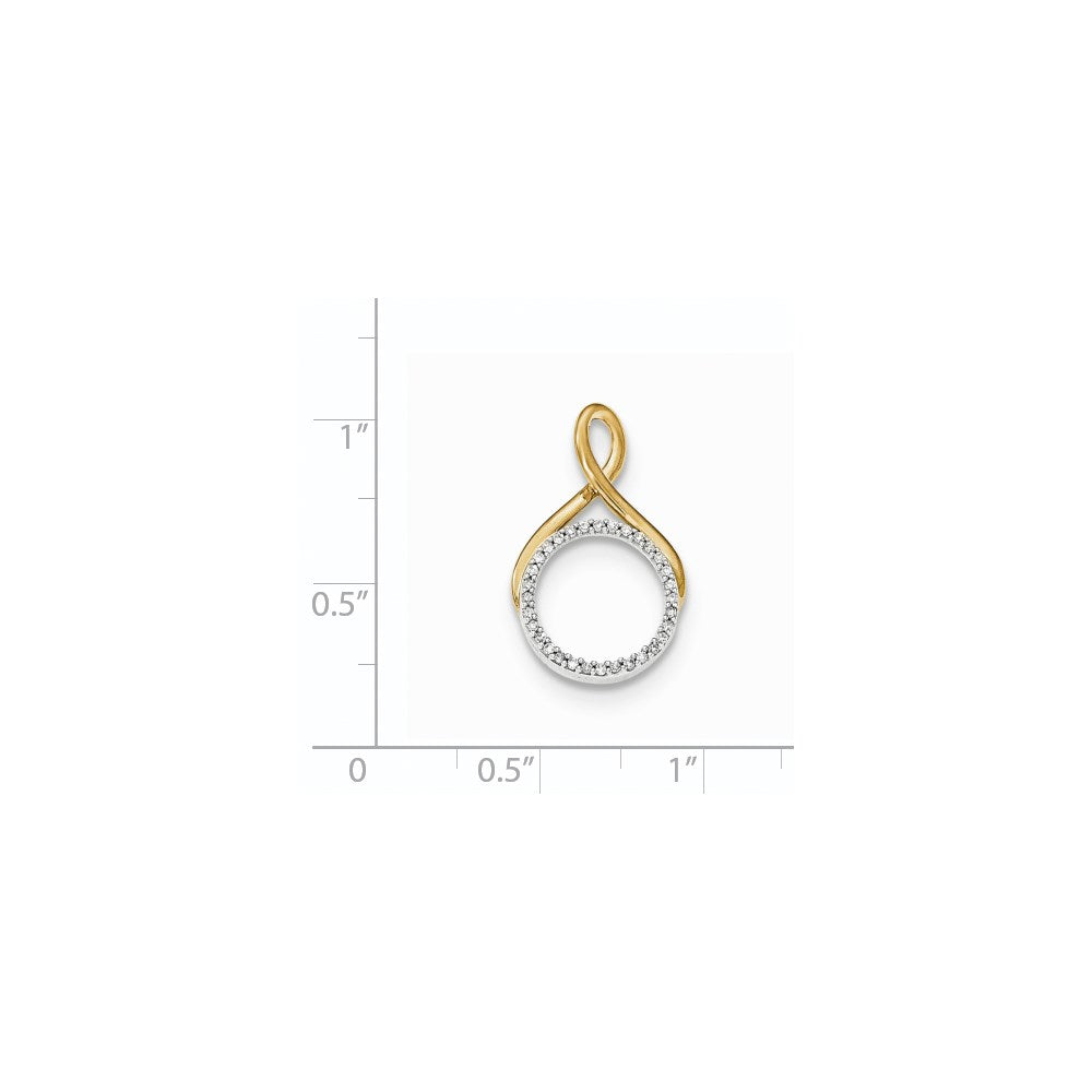 14K Bicolor Gold Echt Diamant Kette Anhänger