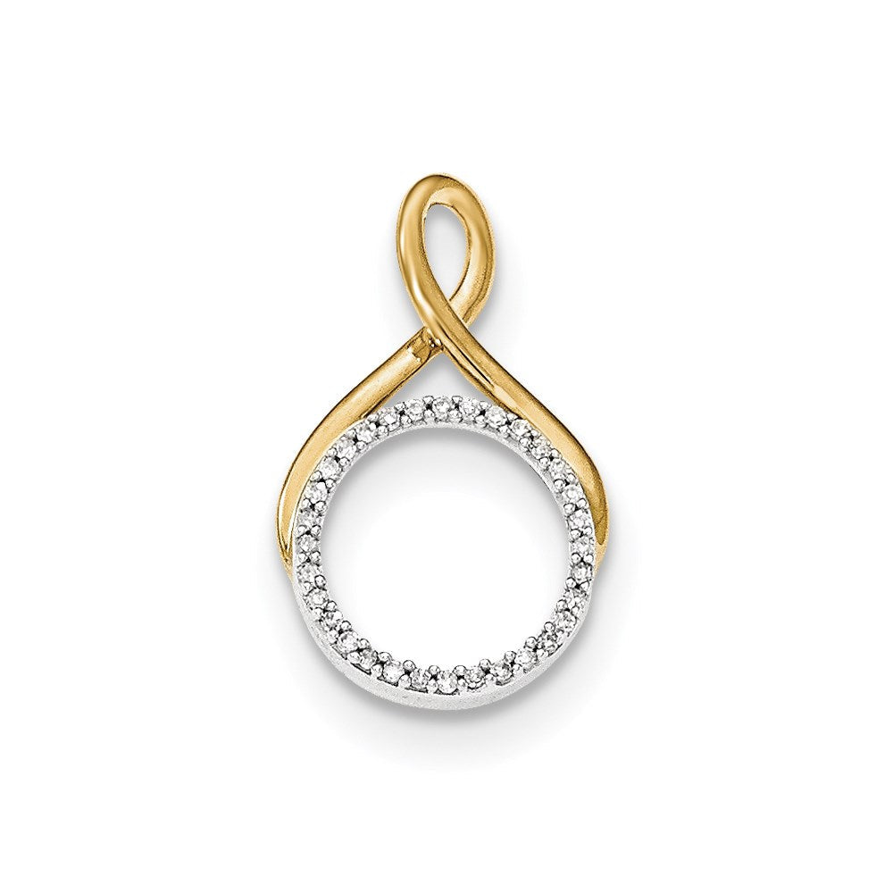14K Bicolor Gold Echt Diamant Kette Anhänger