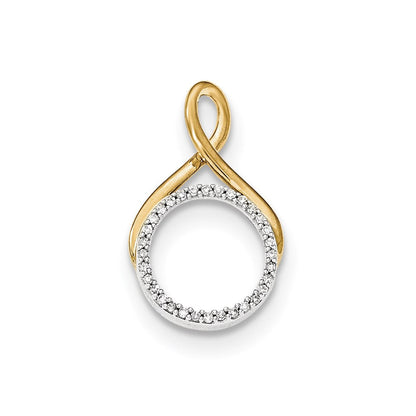 14K Bicolor Gold Echt Diamant Kette Anhänger