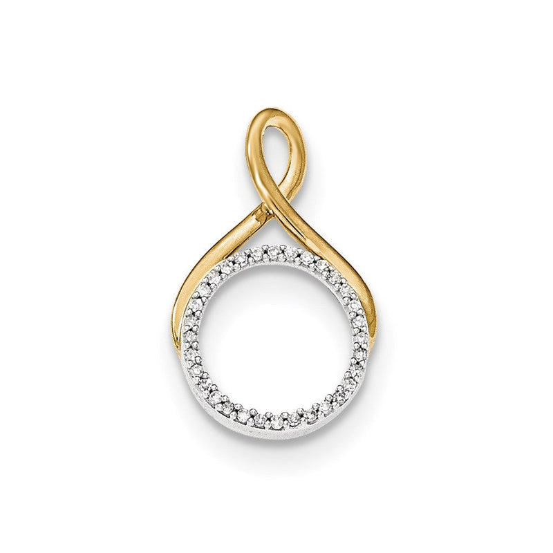 14K Bicolor Gold Echt Diamant Kette Anhänger