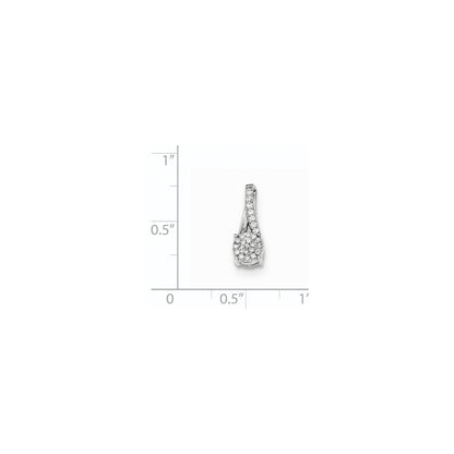14K Weißgold Echt Diamant Kette Anhänger