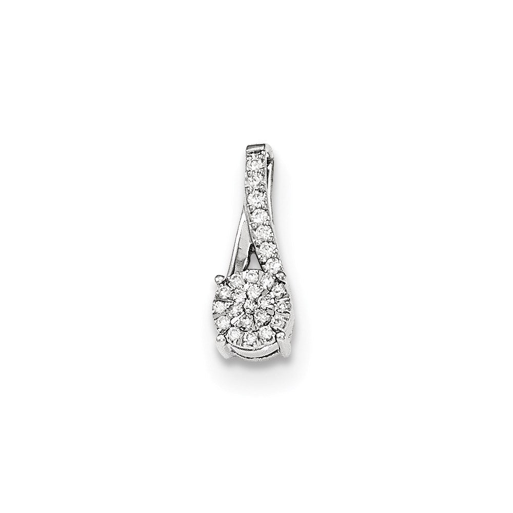 14K Weißgold Echt Diamant Kette Anhänger