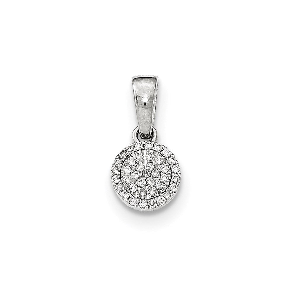 14K Weißgold Diamant-Anhänger, rund