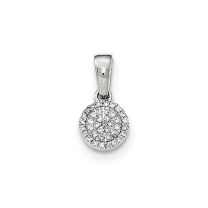 14K Weißgold Diamant-Anhänger, rund