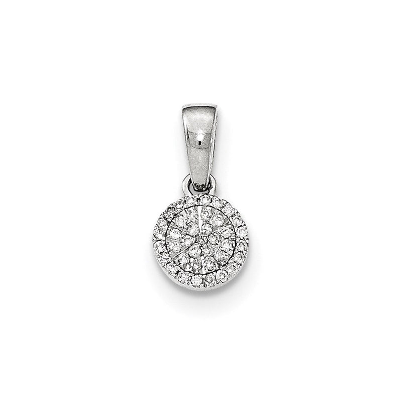14K Weißgold Diamant-Anhänger, rund