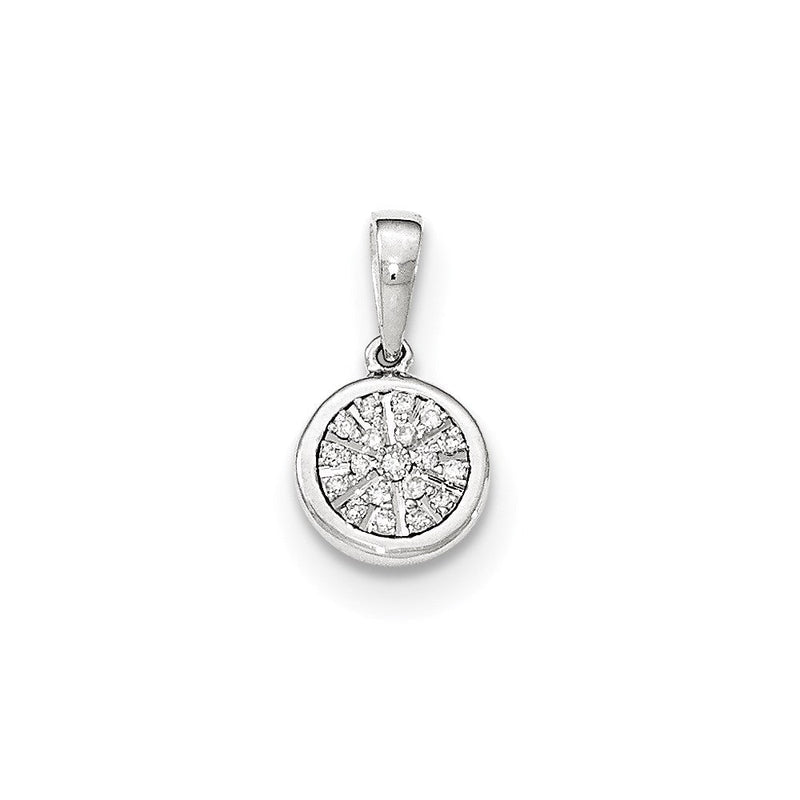 14K Weißgold Anhänger mit rundem echtem Diamant